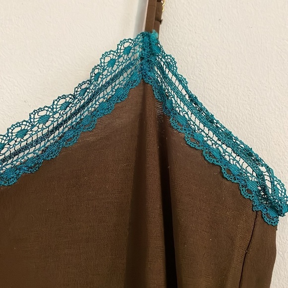 Araks slip size M. Brown & Teal lace. 100% cotton - Picture 5 of 7